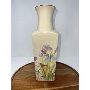 Vintage Japan Iris Bird Vase Cream Gold Trim Decorative Tabletop Display